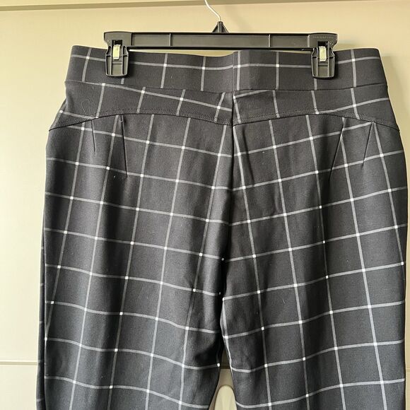 Lark + Grey Checkered Bootcut Pants Women Large Pull On Career Office Workwear - Picture 7 of 12